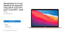 苹果海外开售M1 MacBook Air翻新版 具有五种不同配置